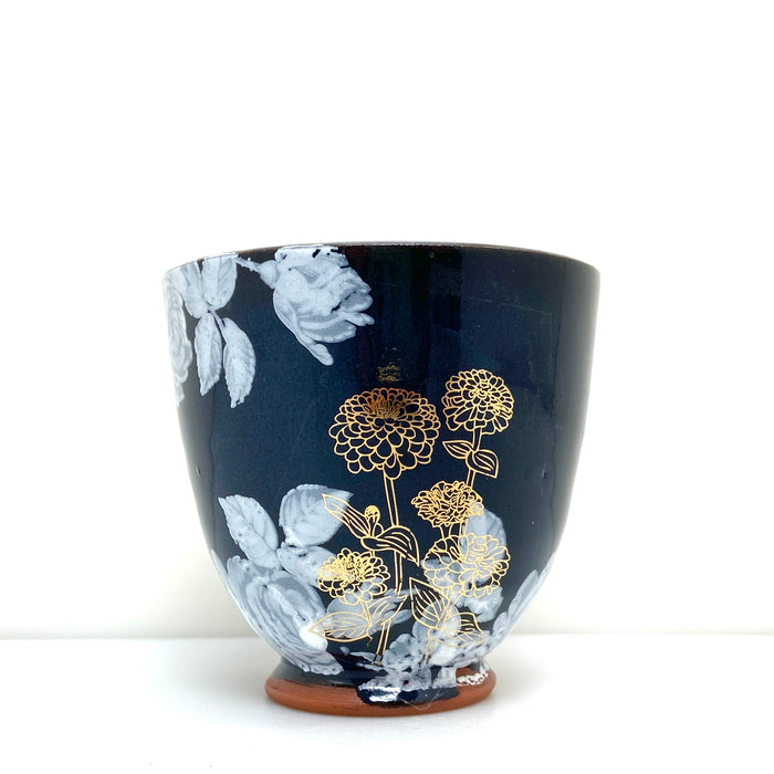Black Floral cup
