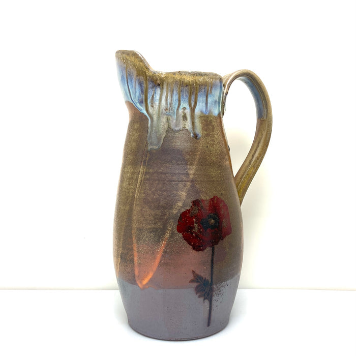 Pitcher with poppies