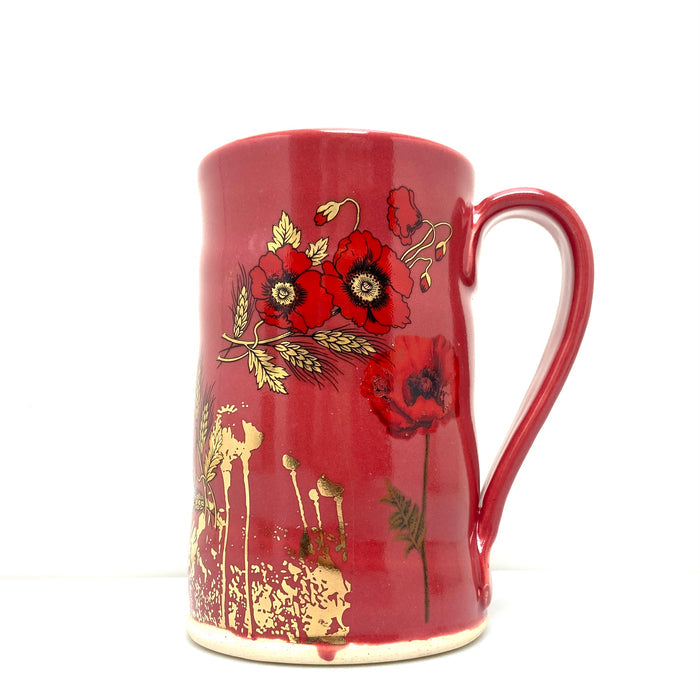 Tall poppy mug in stoneware