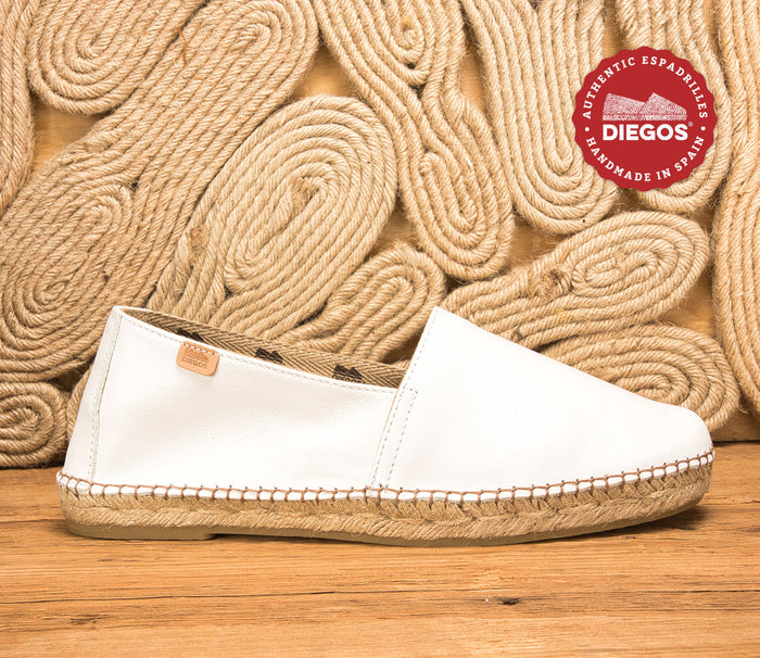 White leather espadrille