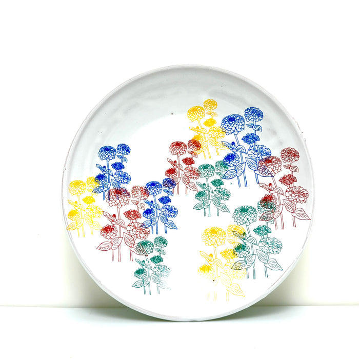 Zinnia salad plate in color