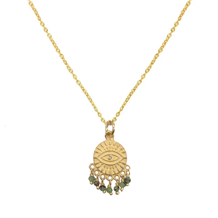 All Seeing Eye Tear Necklace, Green