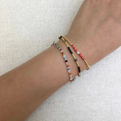 Bead & Gem Bracelet, Coral