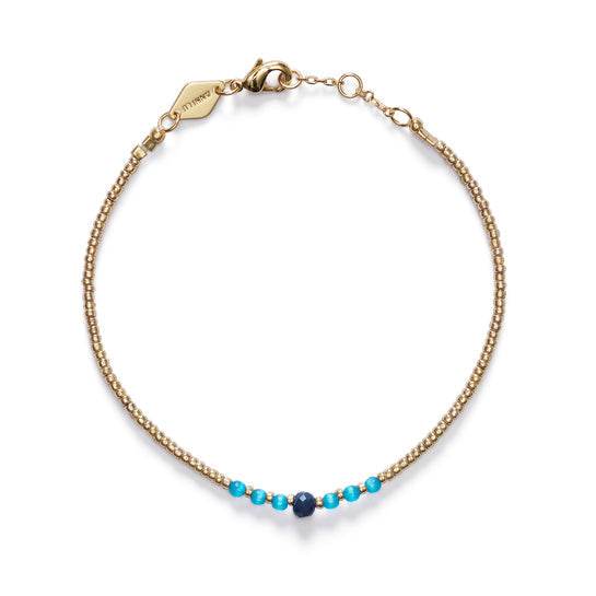 Bead & Gem Bracelet, Mediterranean Blue