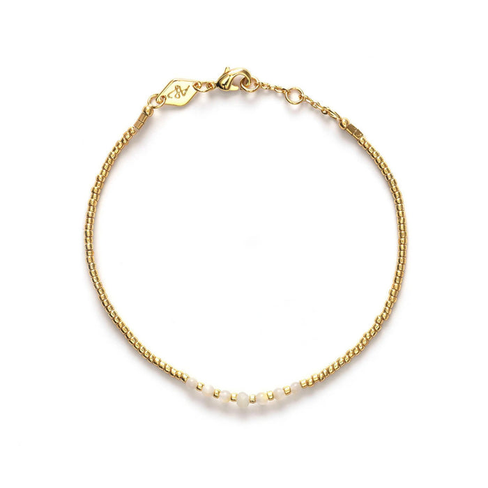 Bead & Gem Bracelet, Pearl