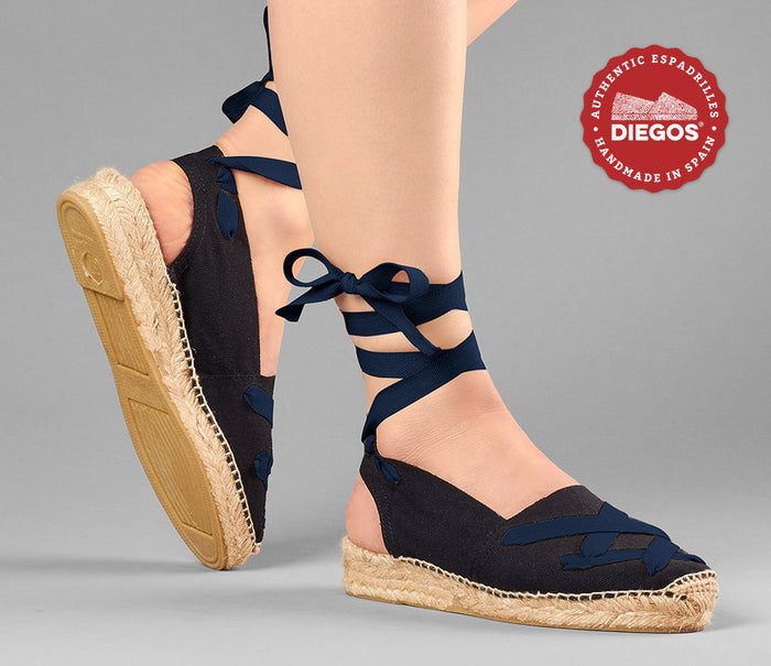 Black classic laces Catalina espadrille