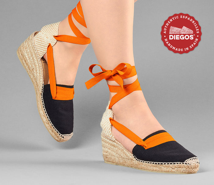 Black Lola high wedge Basque espadrilles