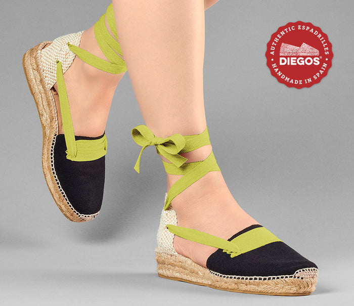 Black Lola low wedge Basque espadrilles