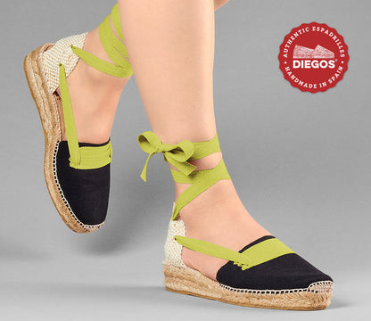 Black Lola low wedge Basque espadrilles