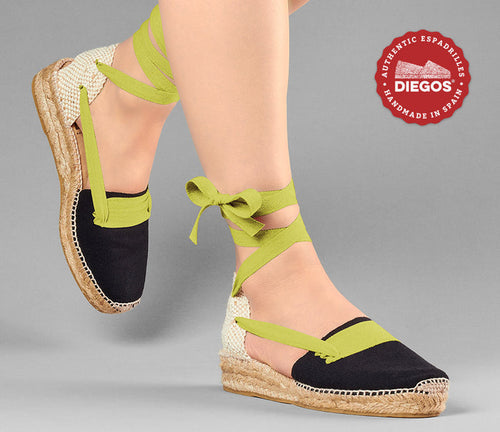 Black Lola low wedge Basque espadrilles