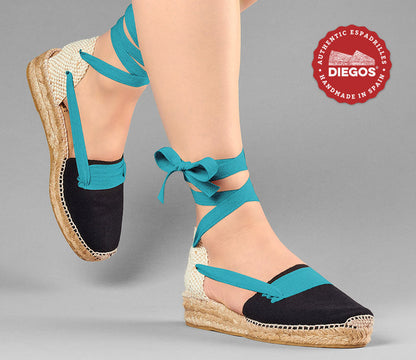 Black Lola low wedge Basque espadrilles