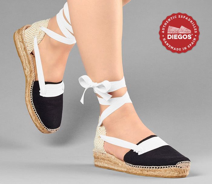 Black Lola low wedge Basque espadrilles