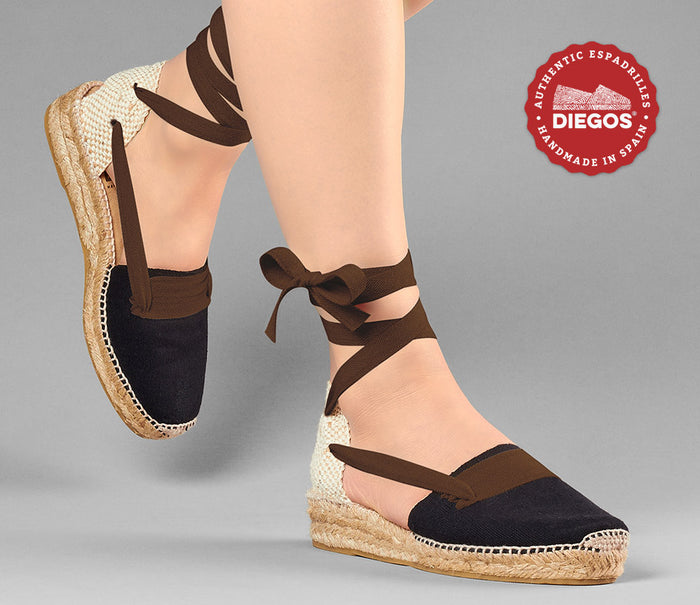 Black Lola low wedge Basque espadrilles
