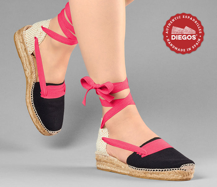 Black Lola low wedge Basque espadrilles