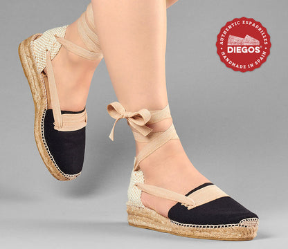 Black Lola low wedge Basque espadrilles
