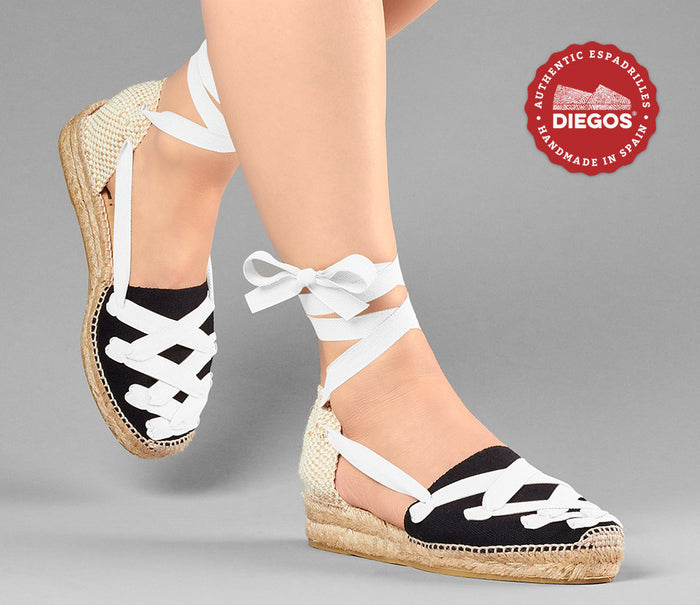 Black Lola low wedge Pamplona espadrilles