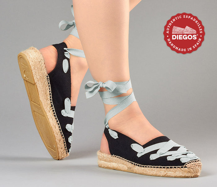 Black Pamplona Catalina espadrille
