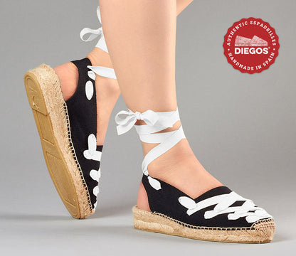 Black Pamplona Catalina espadrille