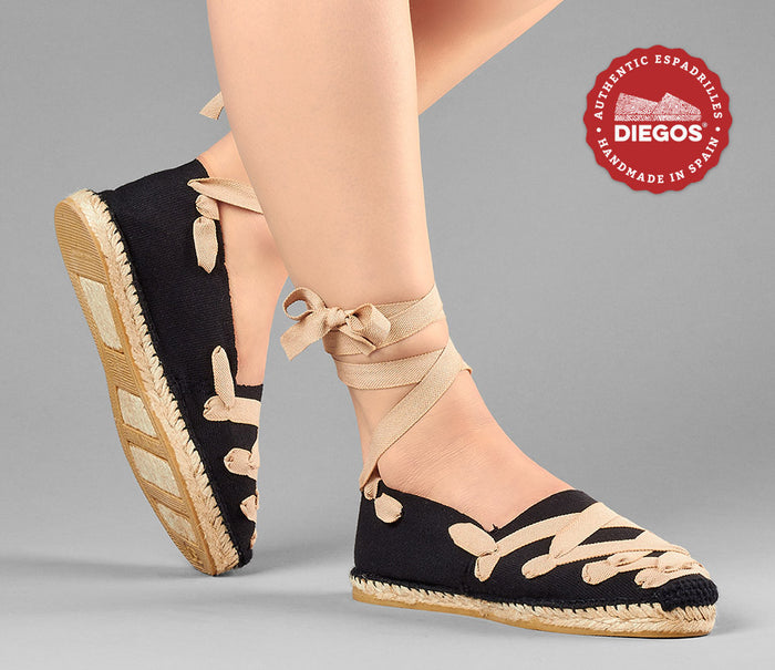 Black Pamplona espadrilles