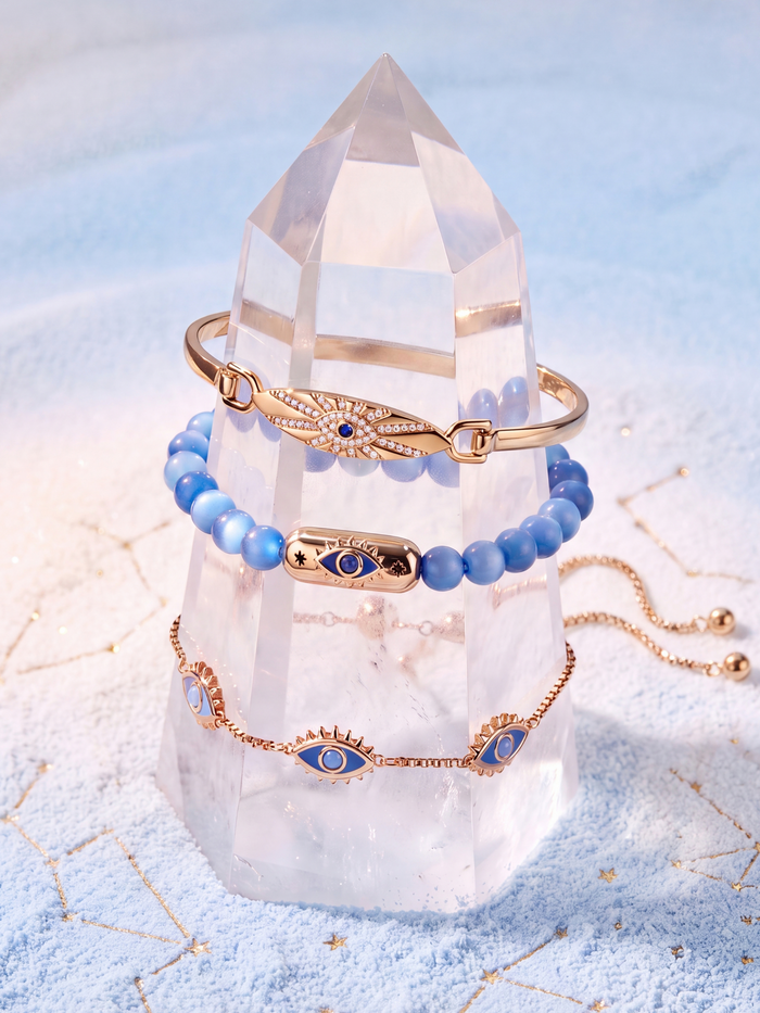 Blue Aventurine Evil Eye Bolo Bracelet