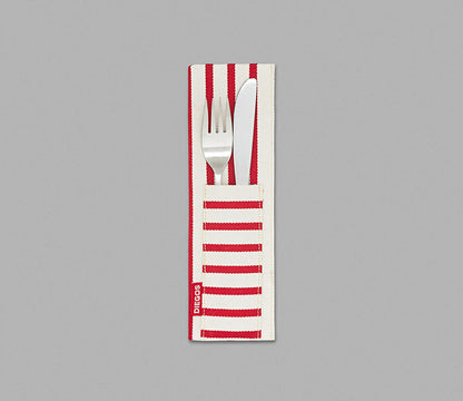 Red & ivory stripes / 1 pouch