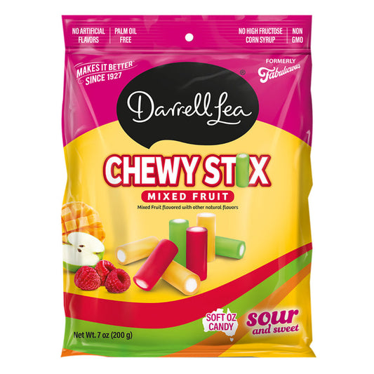 Darrell Lea Fabulicious Sour Candy Stix Mixed Flavor Treats - 8 Count Bags