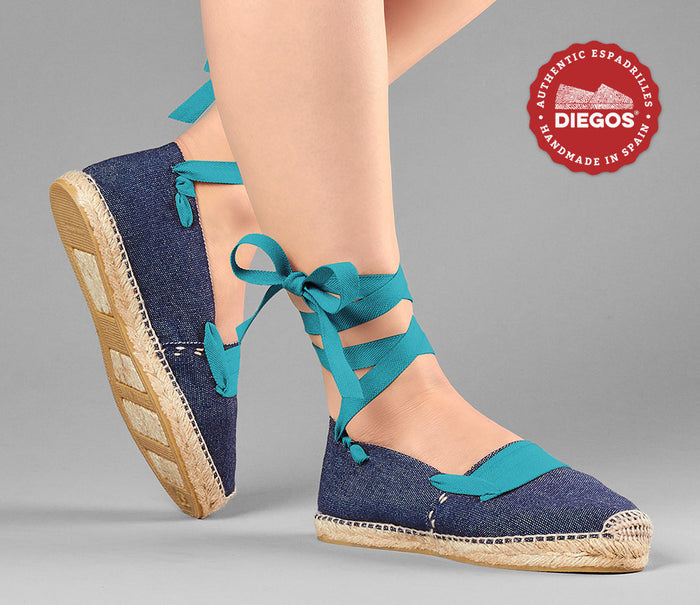 Denim basque espadrilles