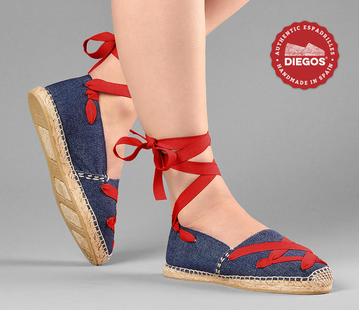 Denim classic laces espadrilles