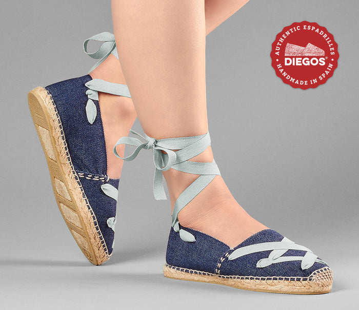 Denim classic laces espadrilles