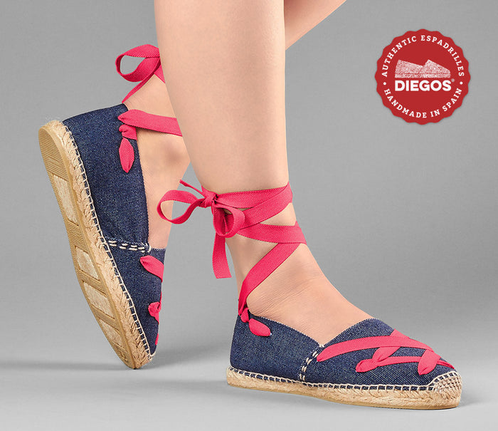 Denim classic laces espadrilles