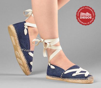Denim classic laces espadrilles