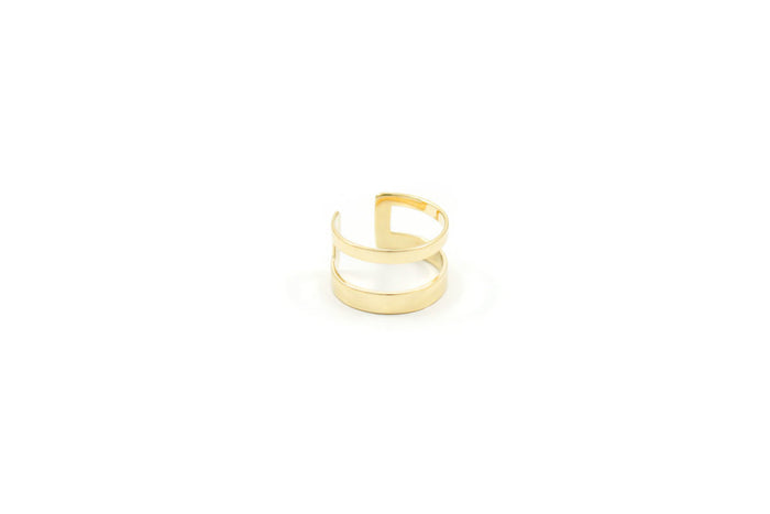 Double Midi Ring, Gold