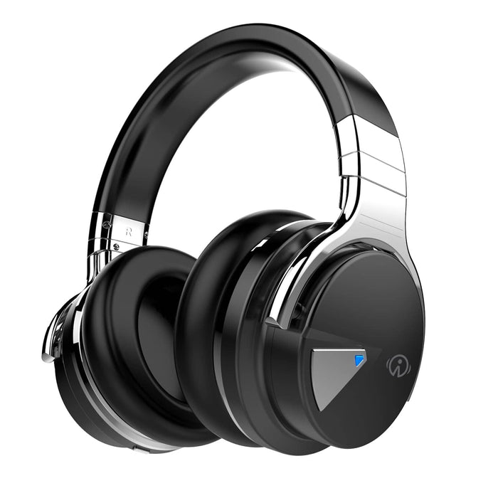 E7 Active Noise Cancelling Bluetooth Over-ear Headphones, Black Headphone Cowinaudio
