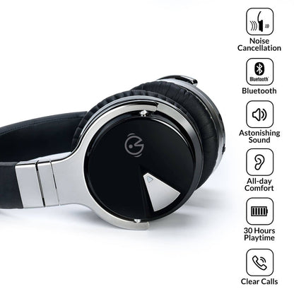 E7 Active Noise Cancelling Bluetooth Over-ear Headphones, Black Headphone Cowinaudio