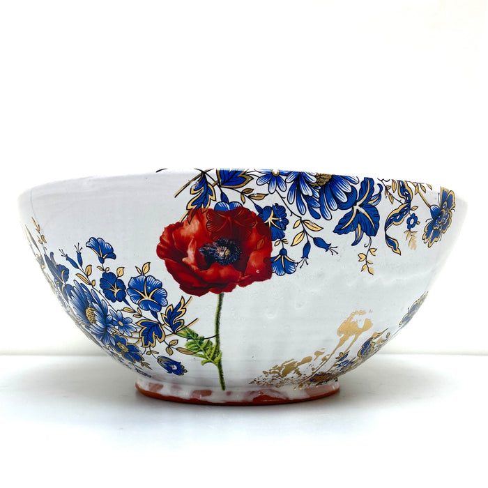 Floral serving bowl