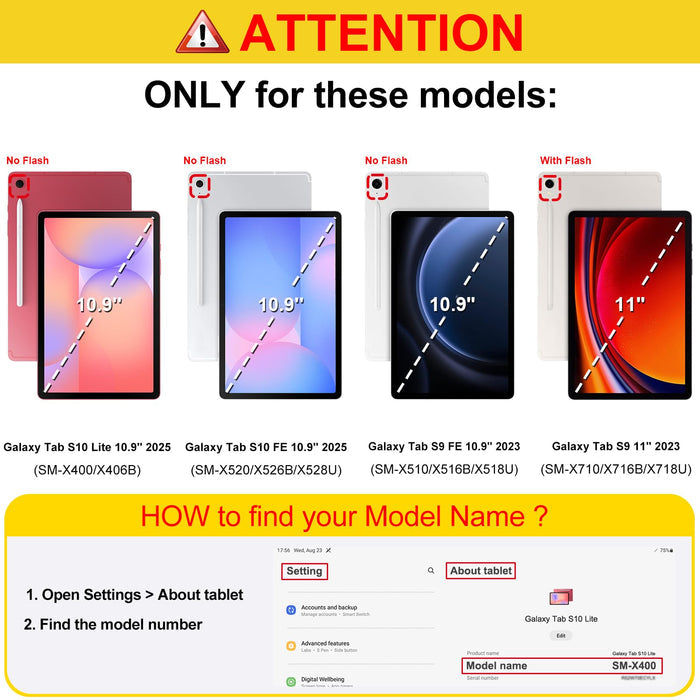 Galaxy Tab S10 Lite 2025/ Tab S10 FE 2025/Tab S9 FE 10.9"/ Tab S9 11" Multi-Angle Viewing Case | Fintie