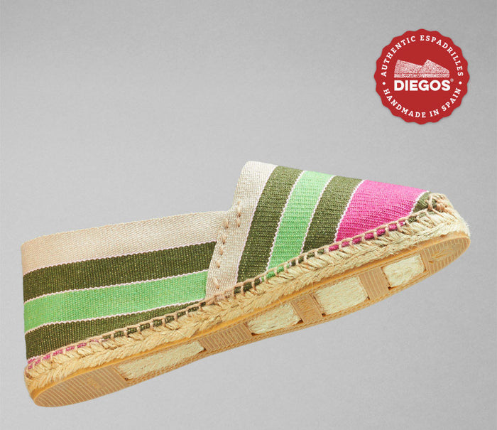 Green stripes espadrilles