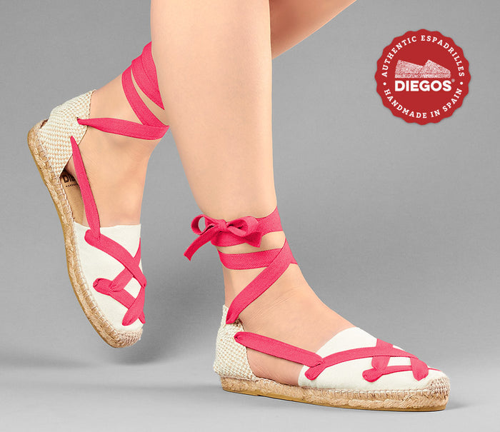 Ivory flat Lola classic laces espadrilles