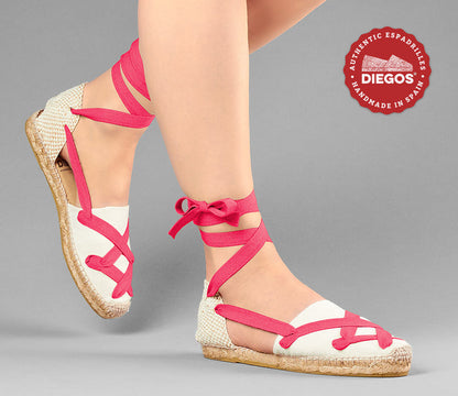 Ivory flat Lola classic laces espadrilles