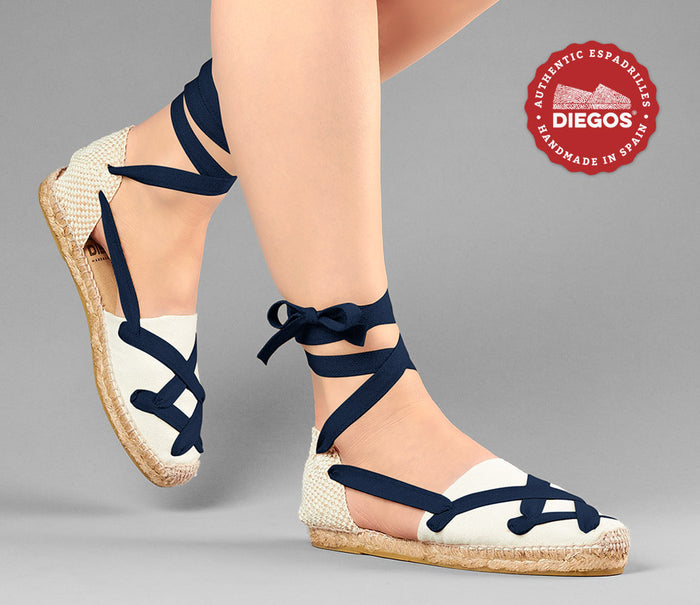 Ivory flat Lola classic laces espadrilles
