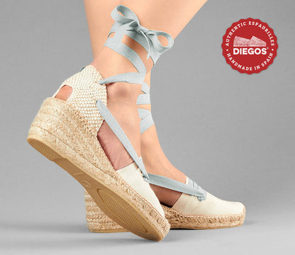 Ivory Lola high wedge Basque espadrilles