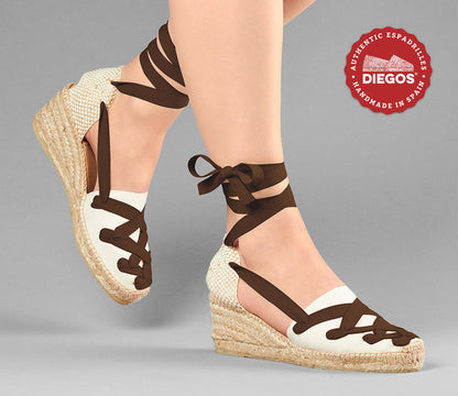 Ivory Lola high wedge Pamplona espadrilles