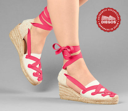 Ivory Lola high wedge Pamplona espadrilles