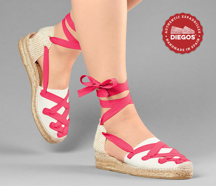 Ivory Lola low wedge Pamplona espadrilles