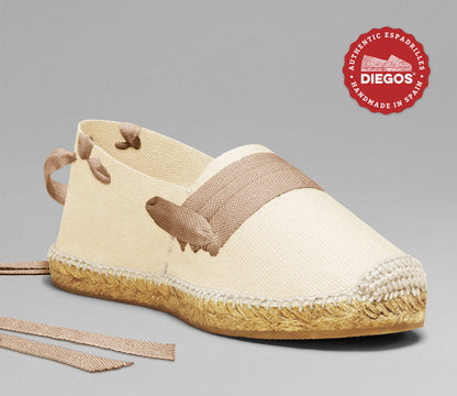 Ivory white basque espadrilles