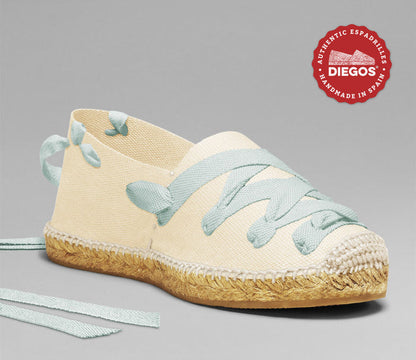 Ivory white pamplona espadrilles
