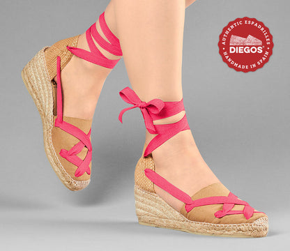 Jute Lola high wedge classic laces espadrilles