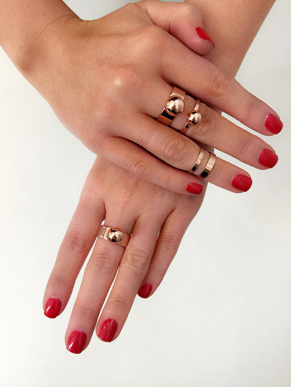 Large Sphere Ring, Rosegold