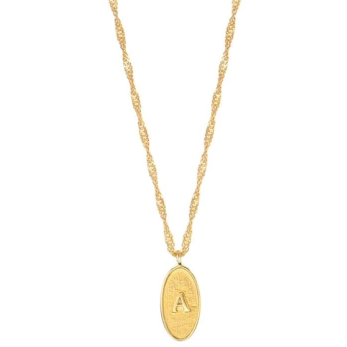 Monogram Pendant Necklace, Greek Letter Alphabet