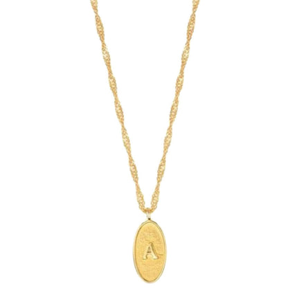 Monogram Pendant Necklace, Greek Letter Alphabet